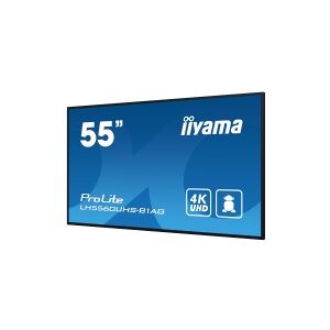 iiyama ProLite LH5560UHS-B1AG - 55 Diagonal klasse (54.6 til at se) LED-bagbelyst LCD paneldisplay - digital skiltning - med indbygget SoC medieafspiller - 4K UHD (2160p) 3840 x 2160 - kantbelyst - sort, mat finish