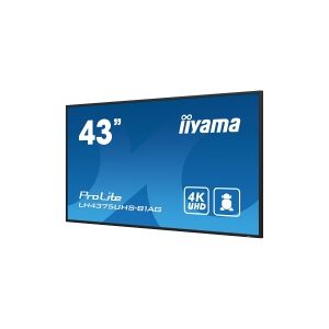 iiyama ProLite LH4375UHS-B1AG - 43 Diagonal klasse (42.5 til at se) LED-bagbelyst LCD paneldisplay - digital skiltning - med indbygget medieafspiller, SDM Slot PC - Android - 4K UHD (2160p) 3840 x 2160 - sort kant med mat finish