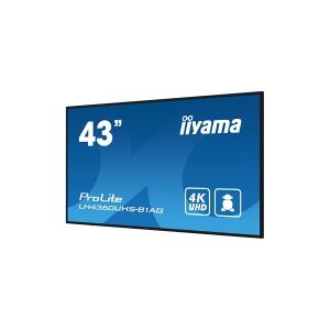 iiyama ProLite LH4360UHS-B1AG - 43 Diagonal klasse (42.5 til at se) LED-bagbelyst LCD paneldisplay - digital skiltning - med indbygget SoC medieafspiller - 4K UHD (2160p) 3840 x 2160 - kantbelyst - sort, mat finish