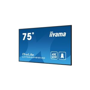 iiyama ProLite LH7554UHS-B1AG - 75 Diagonal klasse (74.5 til at se) LED-bagbelyst LCD paneldisplay - digital skiltning - med indbygget medieafspiller, SDM Slot PC - 4K UHD (2160p) 3840 x 2160 - sort, mat finish