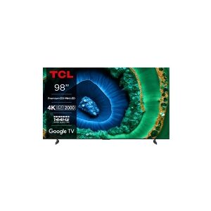 TCL 98C955 - 98 Diagonal klasse (97.5 til at se) - C95 Series LED-bagbelyst LCD TV - QLED - Smart TV - Google TV - 4K UHD (2160p) 3840 x 2160 - HDR - Quantum Dot, Mini-LED - børstet titanium metal