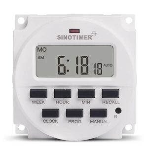 Sinotimer 15,98 tommer LCD digital timer 12v Dc 7 dages programmerbar tidskontakt Tm618n-4