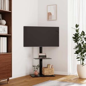 vidaXL Mueble de TV de esquina 2 niveles para 32-65 pulgadas negro