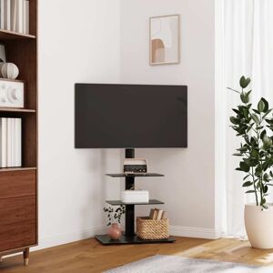 vidaXL Mueble de TV de esquina 3 niveles para 32-65 pulgadas negro