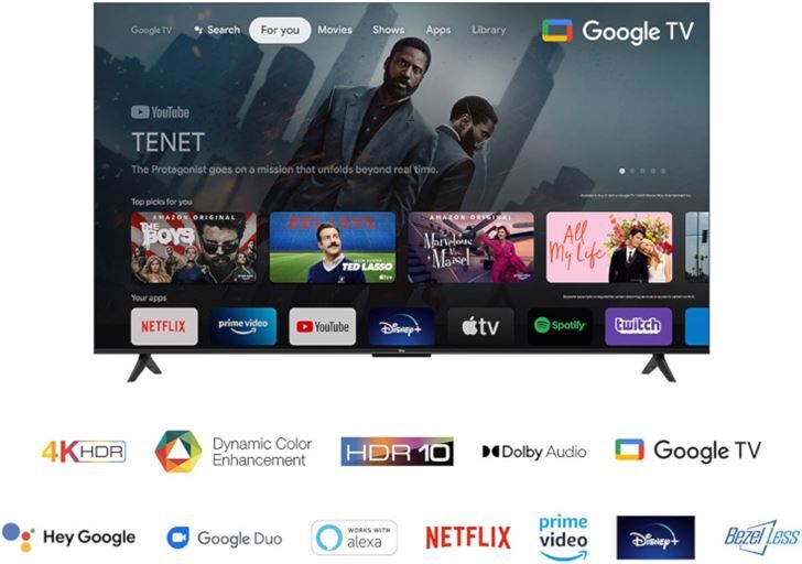 TCL 65p631 tv 65 4k hdr tv with google tv 164 dark metal f