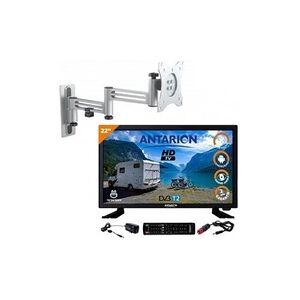 Antarion Pack tv led 22" 55cm téléviseur full hd smart tv + support tv double bras - Publicité