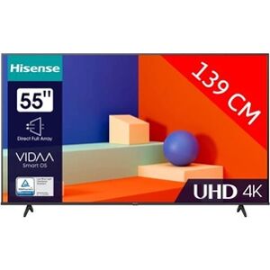 Hisense 55A6K - Classe de diagonale 55" A6K Series TV LCD rétro-éclairée par LED - Smart TV - VIDAA - 4K UHD (2160p) 3840 x 2160 - HDR - Direct LED - noir - Publicité