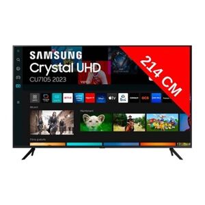 Samsung TU85CU7105K - Classe de diagonale 85" CU7105 Series TV LCD rétro-éclairée par LED - Crystal UHD - Smart TV - Tizen OS - 4K UHD (2160p) 3840 x 2160 - - Publicité
