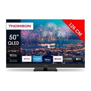 Thomson TV QLED 4K 126 cm 50QG6C14 QLED Plus Google TV avec barre de son - Publicité