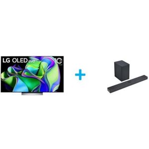 TV OLED LG OLED55C3 139 cm 4K UHD Smart TV 2023 + Barre de son LG SC9S Dolby Atmos 3.1.3 Noir - Neuf - Publicité