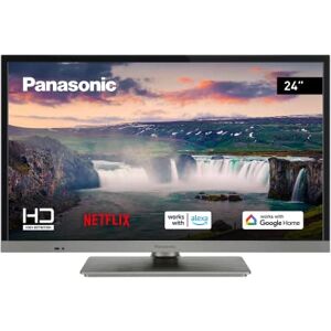 Panasonic TX-24MS350E, 2023 Smart TV HD LED 24 Pouces, High Dynamic Range (HDR), Prise en Charge de Google Assistant et Amazon Alexa, Lecteur Multimédia USB, Mode Hôtel, Fixation Murale, Argent INOX - Publicité