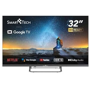 Smart Tech TV LED HD 32" (80 cm) Smart TV Google 32HG01V HDMI, USB, Résolution: 1366 * 768, modèle 2024 [Classe énergétique E] - Publicité