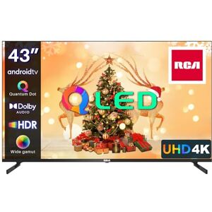 RCA RAQ43UN1 QLED Smart TV 43 Pouces (108 cm) UHD 4K HDR Télévision Android avec Dolby Audio Youtube Netflix Prime Video VEVO Disney+ Fonctionne Google Assistant Triple Tuner WiFi Bluetooth HDMI 2023 - Publicité