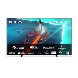 Philips Ambilight OLED708/12 139 cm (55 Pouces) Smart 4K OLED TV   UHD & HDR10+   120Hz   Moteur P5 AI Perfect Picture   Dolby Atmos   Enceintes 20W   Compatible avec l'Assistant Google & Alexa - Publicité