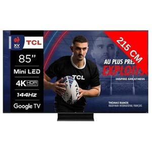 TCL TV QLED 4K 214 cm QLED Mini LED 85MQLED80 144Hz Google TV - Publicité