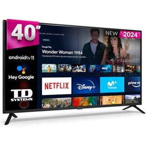 TD Systems Smart TV 40 Pouces Full HD, Hey Google Chromecast Official Assistant, contrôle Vocal, Android 11. Téléviseur Triple Tuner DVB-T2/C/S2 PRIME40C15GLE - Publicité