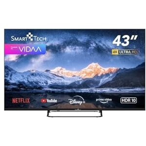 Smart Tech TV LED 4K UHD 43 Pouces (109cm) 43UV01V Smart TV VIDAA Molotov, Netflix, Prime Video, Disney+, Youtube, Plex 3xHDMI 2xUSB Mode Hotel - Publicité