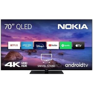 Nokia 70 Pouches (177cm) QLED 4K UHD Smart Android TV (Netflix, Prime Video, Disney+), Sprachsteuerung: Google Assistant, beleuchtete Fernbedienung, Dolby Vision QN70GV315ISW 2023 - Publicité