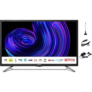 Sharp 1T-C24EE2KF2UBM Smart 24" LED TV, Convient aux camions, Caravane, Camping-Cars et Bateaux, 12/24 V, Freeview Play, Freeview HD, HD Satellite, Saorview, Netflix, Prime, HDMI, Netz & 12V Inclus - Publicité