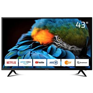 Dyon Smart 43 XT Téléviseur 108 cm (43 Pouces) (Smart TV Full-HD, Triple Tuner HD (DVB-C/-S2/-T2), Prime Video, Netflix, Youtube & HbbTV, WLAN, Mode hôtel), Noir - Publicité