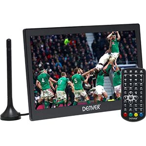 Denver LED1033 Téléviseur portable 10'1", mini TV, 2 heures sur batterie ou avec adaptateur de voiture, petits téléviseurs, téléviseurs LED avec tuner TV numérique, 110-240 V/12 V voiture - Publicité