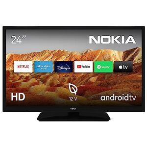 Nokia 24 Pouces (60cm) LED HD Téléviseur -Smart Android TV Camping Car 12V (WLAN, Triple Tuner DVB-C/S2/T2, Google Assistant, Youtube, Netflix, DAZN, Prime Video, Disney+) HN24GV310C 2023 - Publicité