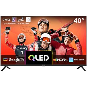 CHIQ L40QH7G Téléviseur QLED 40 Pouces, HDR 10, Design sans Cadre, Google TV, Google Assistant, Chromecast intégré HDR10&HLG, CPU Quad-Core A55, 2.4/5Ghz Dual-Band Wi-FI, DBX-TV - Publicité