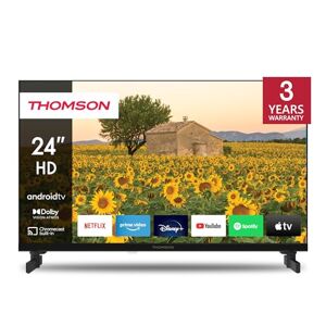 Thomson 24 Pouces (60cm) HD Téléviseur Smart Android TV (WLAN, Triple Tuner DVB-C/S2/T2, Google Assistant, Youtube, Netflix, DAZN, Prime Video, Disney+) 24HA2S13-2023 - Publicité