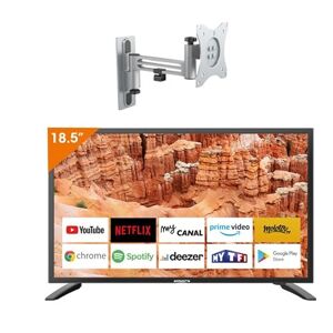 Antarion Pack TV LED 19" 48cm Téléviseur HD Android 11.0 + Support TV Camping Car 180° Charge Max 15kg - Publicité