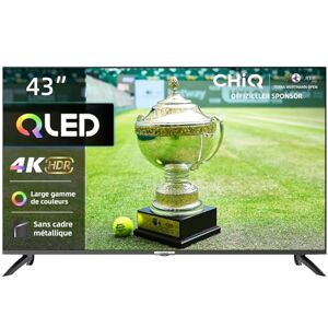 CHIQ 43 Pouces 4K QLED Smart TV, UHD Wide Color Gamut avec HDR, Chromecast intégré, Dolby Audio, DBX-TV, Bluetooth 5.0, Wi-FI Double Bande, U43QM8E Modèle 2023 - Publicité