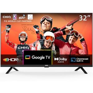 CHIQ L32H7G 32 Pouces TV Smart TV HD LED Design sans Cadre HDR Google TV Google Assistant, Google Play Chromecast intégré Dolby Audio,WiFi Bluetooth HDMI USB2.0 CI+ 2023 - Publicité