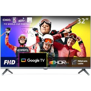 CHIQ L32H8CG 32 Pouces Smart TV, FHD, Metal Frameless, HDR10&HLG, Triple Tuner, Google Play, 1.5G RAM+8G ROM, Chromecast, 2.4/5G WiFi, Google Assistant, HDMI, USB, CI, Ecouteurs 2023 - Publicité