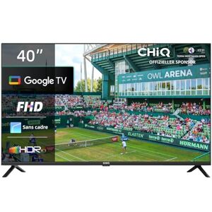 CHIQ Téléviseur 40 Pouces L40G7V, Google TV, FHD, Conception sans Cadre, Google Assistant, Google Play, Chromecast intégré, Triple syntoniseur, Wi-FI 5G, Bluetooth, HDMI Arc, USB2.0, CI+ - Publicité