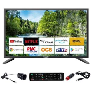 Antarion TV LED 32" 81cm Smart Connect Android 11.0 12V/24V/220V Camping-Car - Publicité