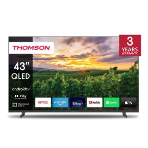 Thomson TV QLED 4K 109 cm Android TV 43'' Qled Inox / noir - Publicité