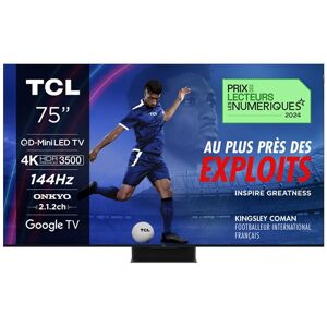 TV QLED TCL 75C89B 190 cm 4K UHD Google TV 2024 Aluminium brossé Aluminium brossé - Publicité