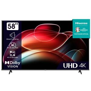 TV LED Hisense 58A6K 147 cm 4K UHD Smart TV Noir Noir - Publicité