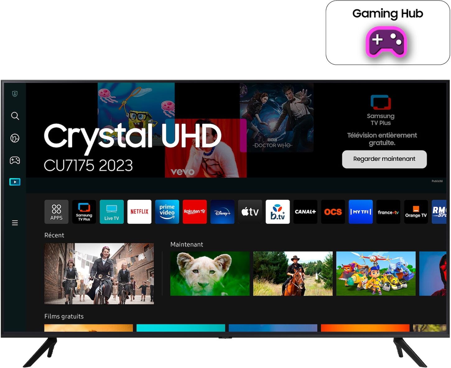 Samsung TV CRYSTAL UHD 4K, 55CU7105, SMART TV