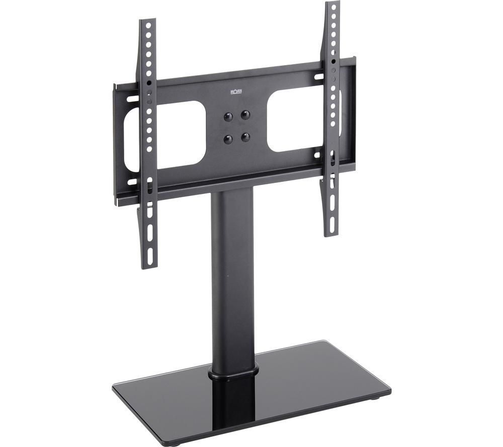 Ttap TT64F Universal Black Glass Replacement Tabletop Pedestal TV Stand for up to 60" TV - Black