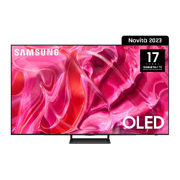 samsung qe77s90catxzt  series 9 tv qe77s90catxzt oled 4k, smart tv 77 processore neural quantum 4k, dolby atmos e ots lite, titan black 2023