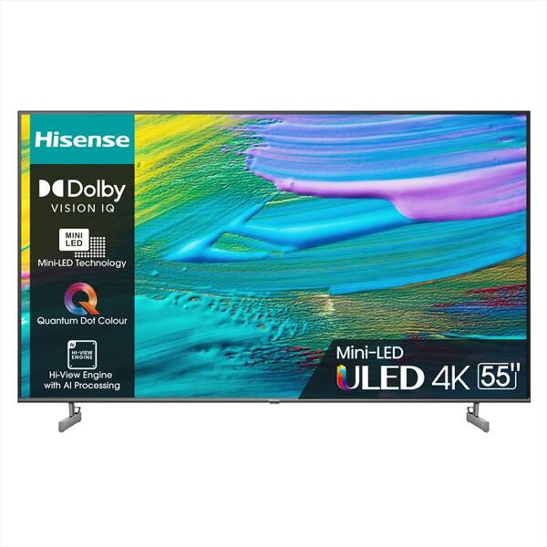 hisense smart tv mini led uhd 4k 55 55u69kq-metal dark grey