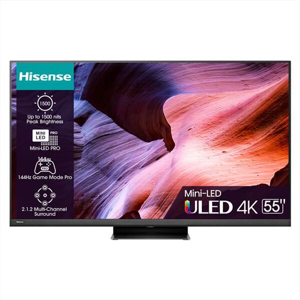 hisense smart tv mini led uhd 4k 55 55u8kq-dark grey