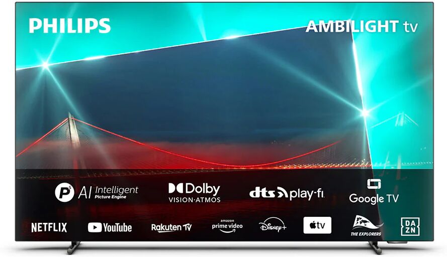 Philips Ambilight TV OLED 718 48“ 4K UHD Dolby Vision e Dolby Atmos Google TV