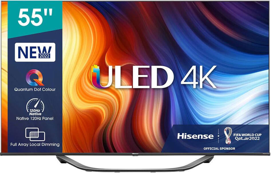 Hisense ULED Series TV QLED Ultra HD 4K 55” 55U70HQ Smart TV, Wifi, Full Array Local Dimming, HDR Dolby Vision, Quantum Dot Colour, Game Mode PRO 120Hz, Dolby Atmos