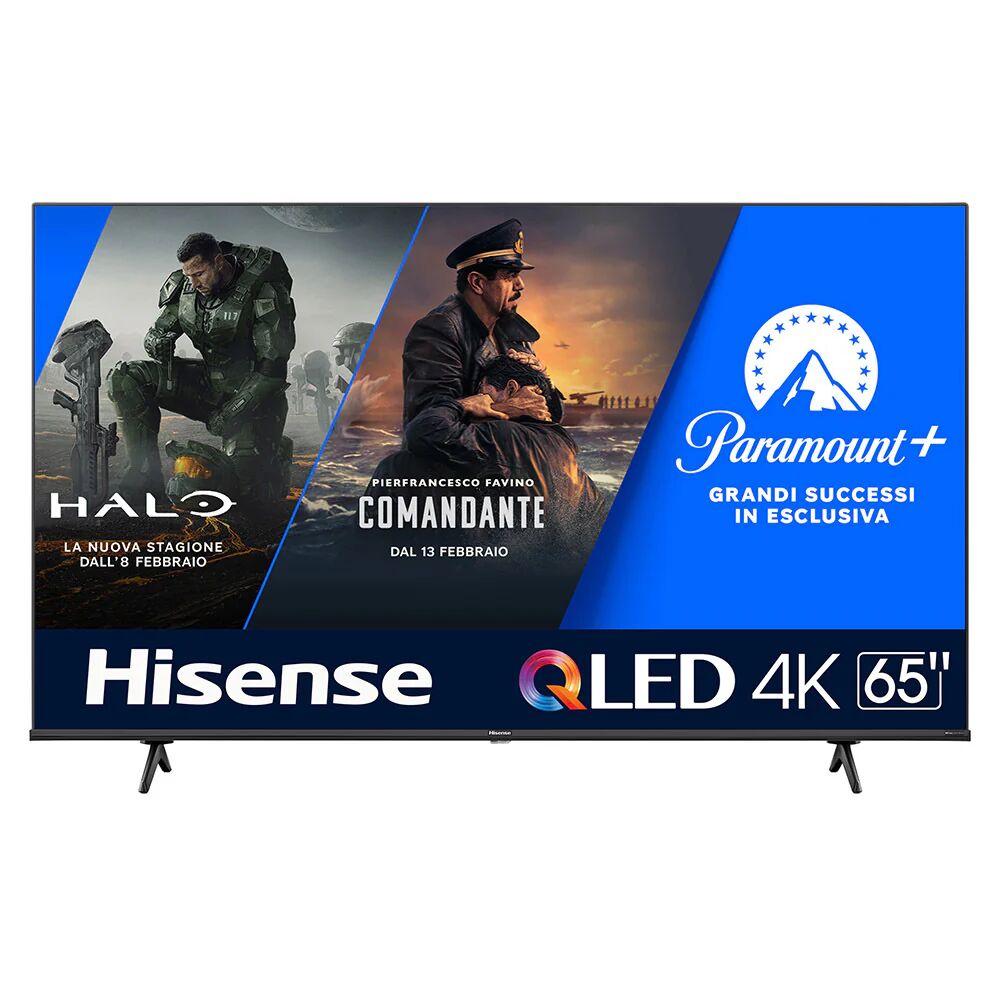 Hisense TV QLED Ultra HD 4K 65” 65E7KQ Smart TV, Wifi, HDR Dolby Vision, Quantum Dot Colour, Retroilluminazione DLED, Game Mode Plus