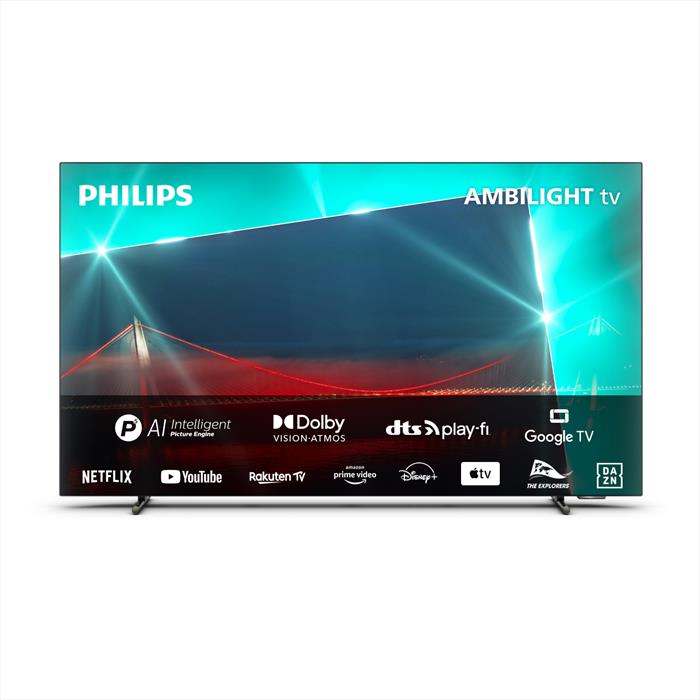 Philips Ambilight Smart Tv Oled Uhd 4k 55" 55oled718/12-metallo