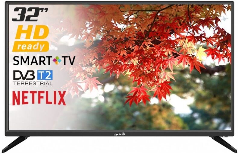 Tv 32" Arielli Led 3228nf Hd Ready Smart Wifi Hdmi Usb 12 Mesi Garanzia Ufficiale