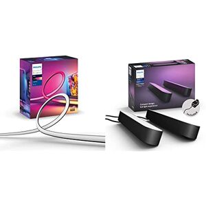 Philips Hue Gradient Lightstrip 55 Inch for TV and Gaming Bundle. Includes 2x Hue Play Black. Smart Entertainment LED Lighting with Voice Control. Works with Alexa, Google Assistant and Apple HomeKit