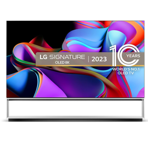 LG OLED77Z39LA 77 OLED evo 8K television with next-gen α9 Gen6 AI processor.