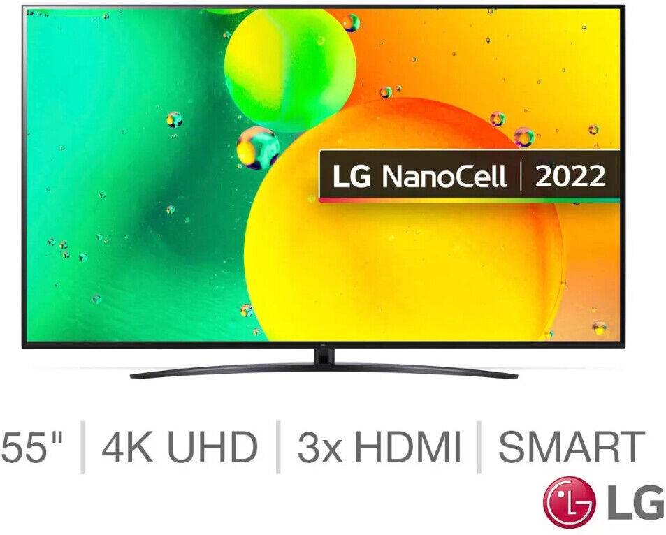 LG Smart TV NanoCell 4K Ultra HD  55 Inch, 55NANO766QA